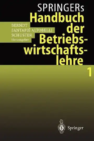 Cover of Springers Handbuch Der Betriebswirtschaftslehre 1