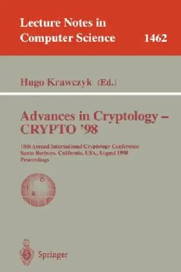 Cover of Advances in Cryptology - Crypto '98