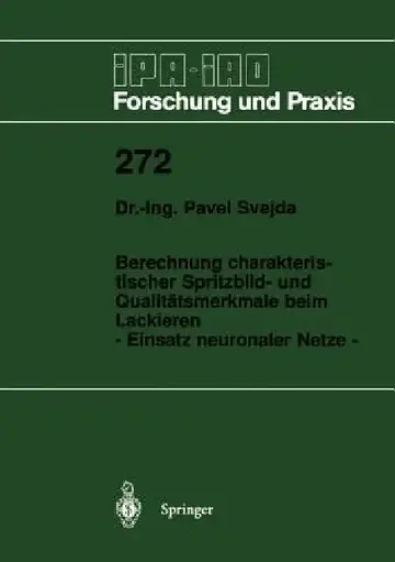 Cover of Berechnung Charakteristischer Spritzbild- Und Qualitätsmerkmale Beim Lackieren