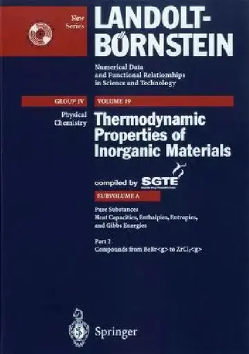 Cover of Pure Substances. Part 2 _ Compounds from Bebr_g to Zrcl2_g