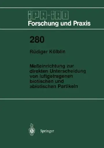 Cover of Meßeinrichtung Zur Direkten Unterscheidung Von Luftgetragenen Biotischen Und Abiotischen Partikeln