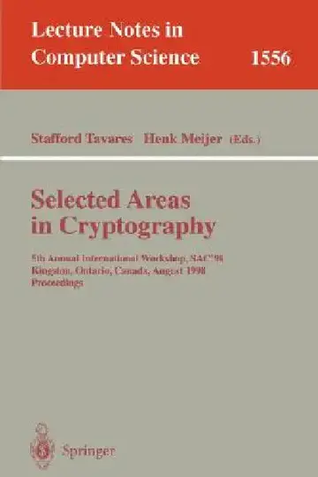 Cover of Selected Areas in Cryptography