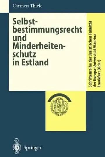 Cover of Selbstbestimmungsrecht Und Minderheitenschutz in Estland