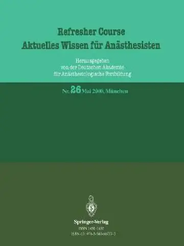 Cover of Refresher Course Aktuelles Wissen Für Anästhesisten