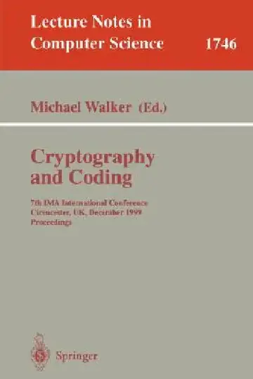 Cover of Cryptography and Coding