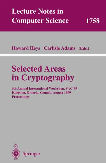Cover of Selected Areas in Cryptography