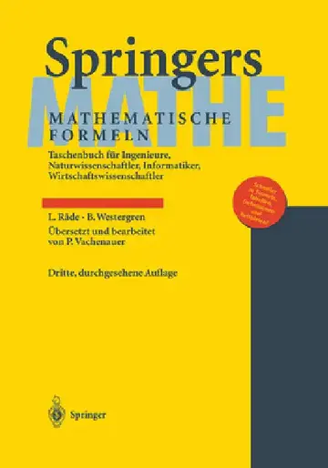 Cover of Springers Mathematische Formeln