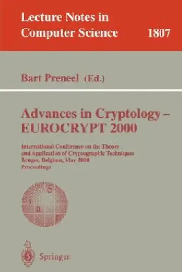 Cover of Advances in Cryptology - Eurocrypt 2000