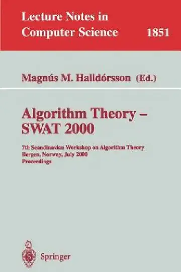 Cover of Algorithm Theory - Swat 2000