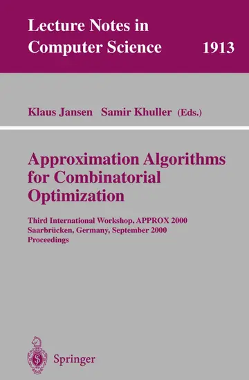 Cover of Approximation Algorithms for Combinatorial Optimization