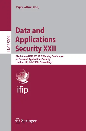 Cover of Data and Applications Security Xxii