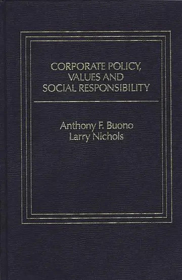 Cover of Corporate Policy, Values, and Social Responsibility