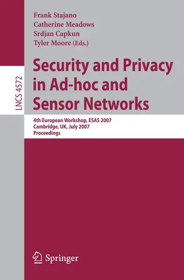 Cover of Security and Privacy in Ad-hoc and Sensor Networks
