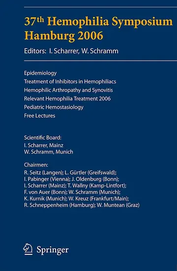 Cover of 37Th Hemophilia Symposium Hamburg 2006