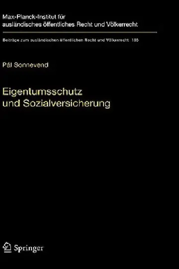 Cover of Eigentumsschutz Und Sozialversicherung