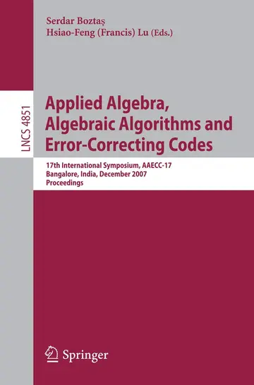Cover of Applied Algebra Algebraic Algorithms and Error Correcting Codes (pb 2007)