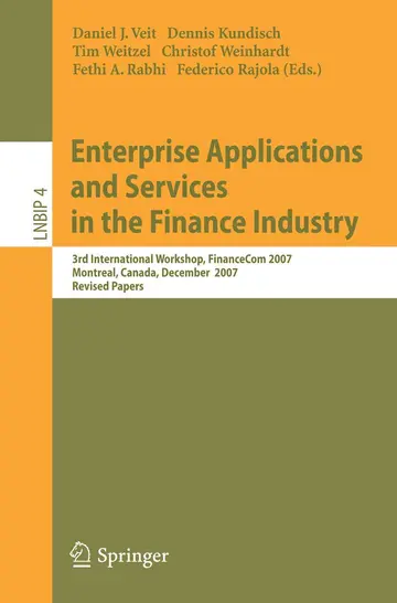 Cover of Enterprise Applications and Services in the Finance Industry