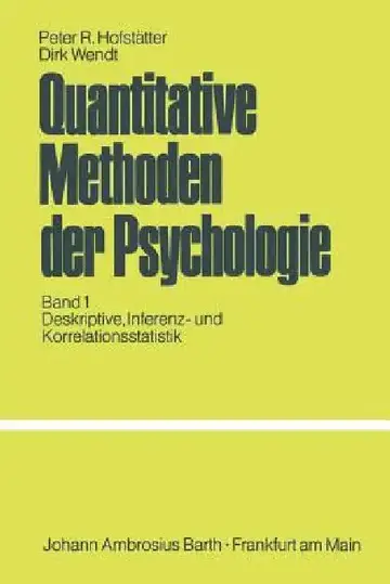 Cover of Quantitative Methoden Der Psychologie