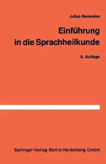 Cover of Einführung in Die Sprachheilkunde