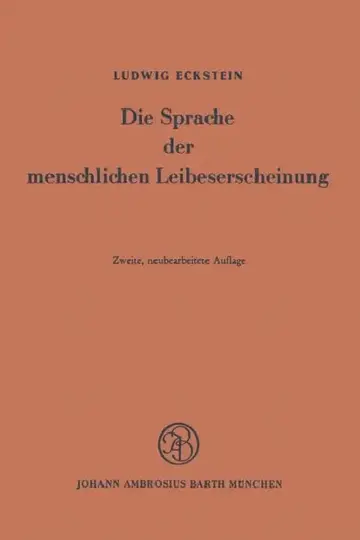 Cover of Die Sprache Der Menschlichen Leibeserscheinung