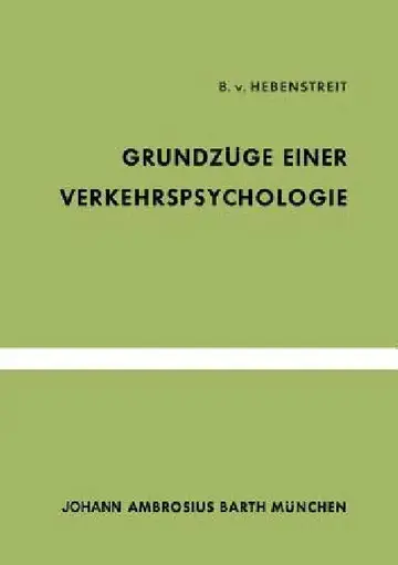 Cover of Grundzüge Einer Verkehrspsychologie
