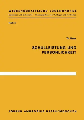 Cover of Schulleistung Und Persönlichkeit