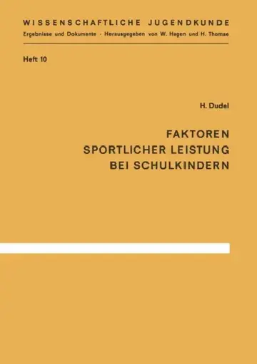 Cover of Faktoren Sportlicher Leistung Bei Schulkindern