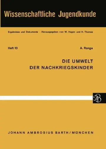 Cover of Die Umwelt Der Nachkriegskinder