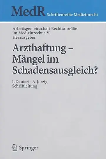 Cover of Arzthaftung - Mängel Im Schadensausgleich?