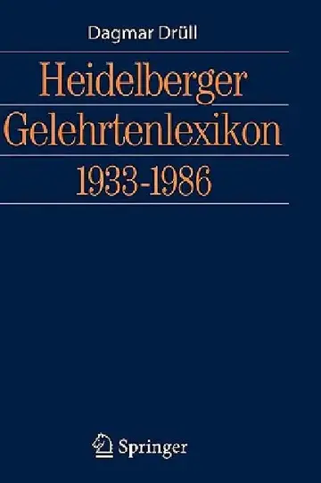 Cover of Heidelberger Gelehrtenlexikon 1933-1986