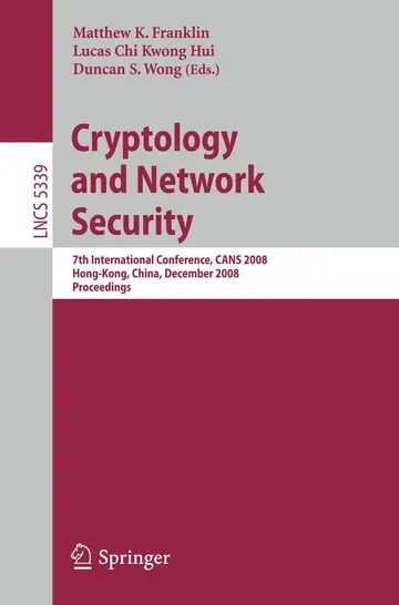 Cover of Cryptology and Network Security