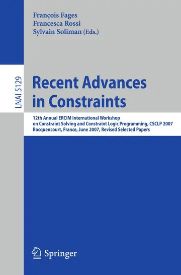 Cover of Recent Advances in Constraints