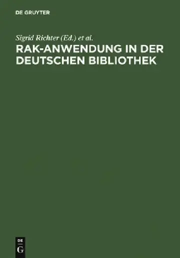 Cover of RAK-Anwendung in der Deutschen Bibliothek