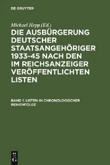 Cover of Listen in Chronologischer Reihenfolge / Lists in Chronological Order