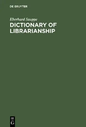 Cover of Dictionary of Librarianship