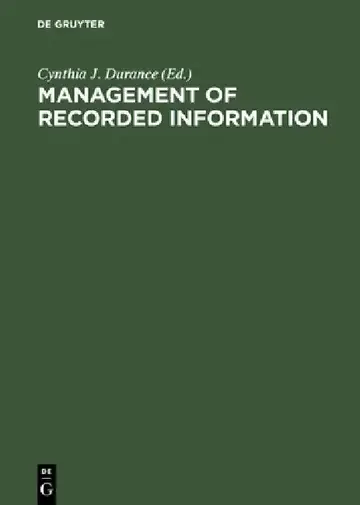 Cover of Management of Recorded Information