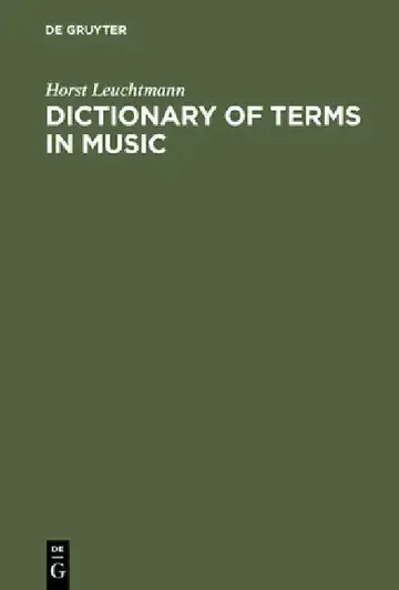 Cover of Dictionary of Terms in Music / Wörterbuch Musik