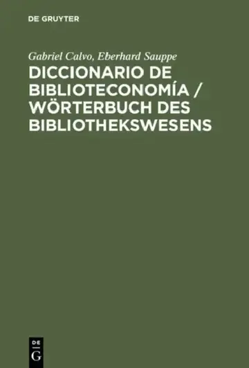 Cover of Diccionario De Biblioteconomía / Wörterbuch Des Bibliothekswesens