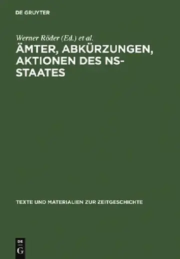 Cover of Ämter, Abkürzungen, Aktionen des NS-Staates