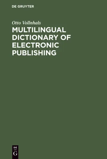 Cover of Multilingual Dictionary of Electronic Publishing