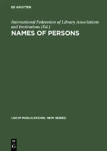 Cover of Names of Persons