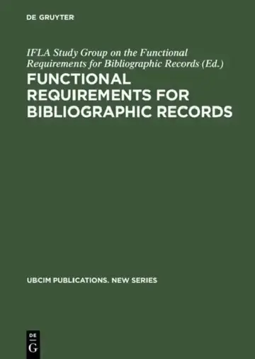 Cover of Functional Requirements for Bibliographic Records