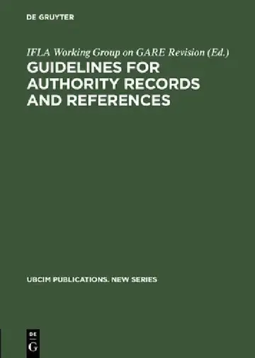 Cover of Guidelines for Authority Records and References
