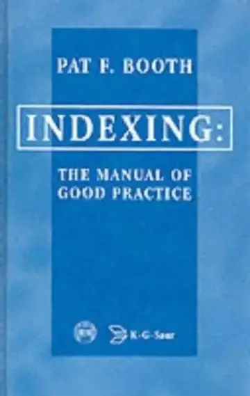 Cover of Indexing the Manual of Good Practice