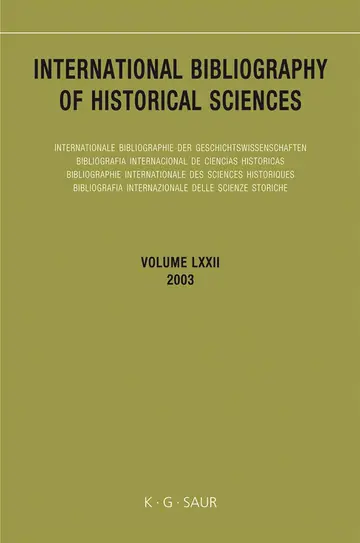 Cover of International Bibliography of Historical Sciences 2003
