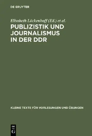 Cover of Publizistik Und Journalismus in Der DDR
