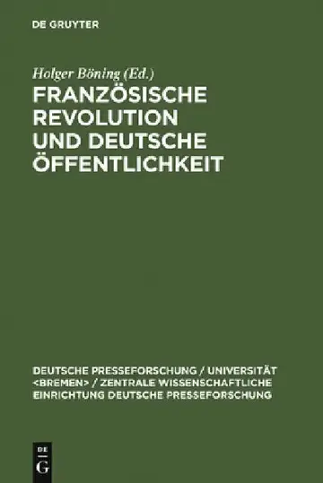 Cover of Französische Revolution und deutsche Öffentlichkeit