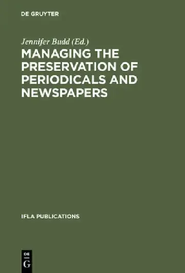Cover of Managing the Preservation of Periodicals and Newspapers