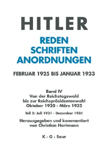 Cover of Juli 1931 - Dezember 1931