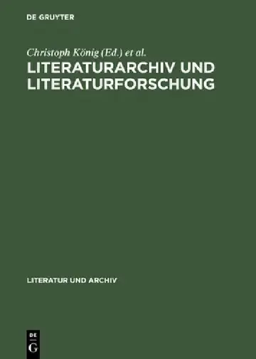 Cover of Literaturarchiv und Literaturforschung